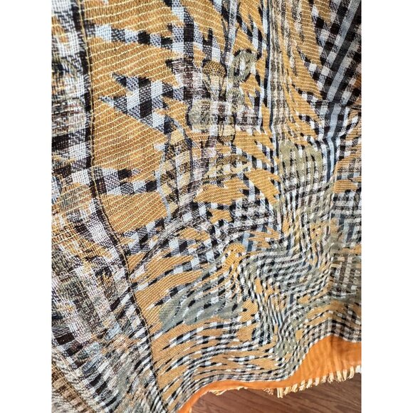 PERUVIAN CONNECTION Elegant Wool Cotton Knit Scarf Fall Pumpkin Season - Picture 6 of 7